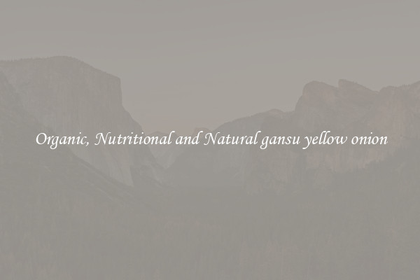 Organic, Nutritional and Natural gansu yellow onion