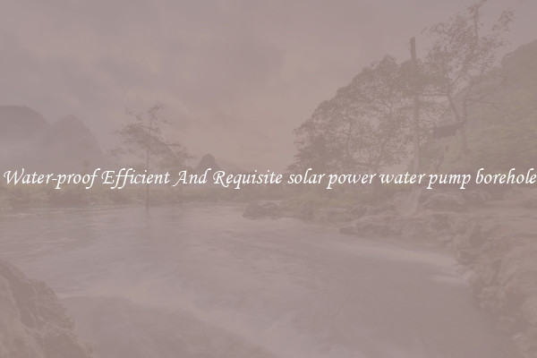 Water-proof Efficient And Requisite solar power water pump borehole