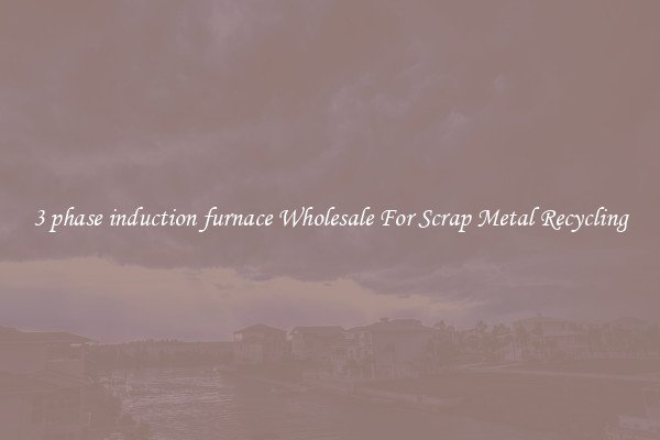 3 phase induction furnace Wholesale For Scrap Metal Recycling